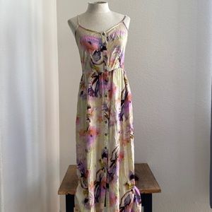 Watercolor floral long dress